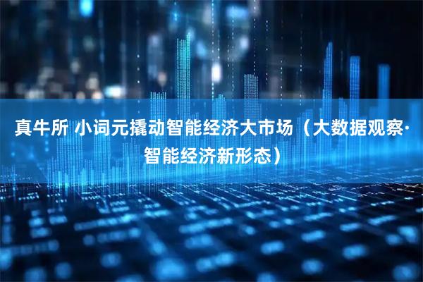 真牛所 小词元撬动智能经济大市场（大数据观察·智能经济新形态）